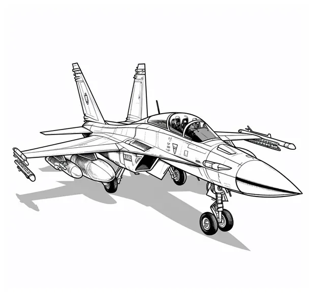 Realistic fighter jet coloring pages & coloring book printable coloring page
