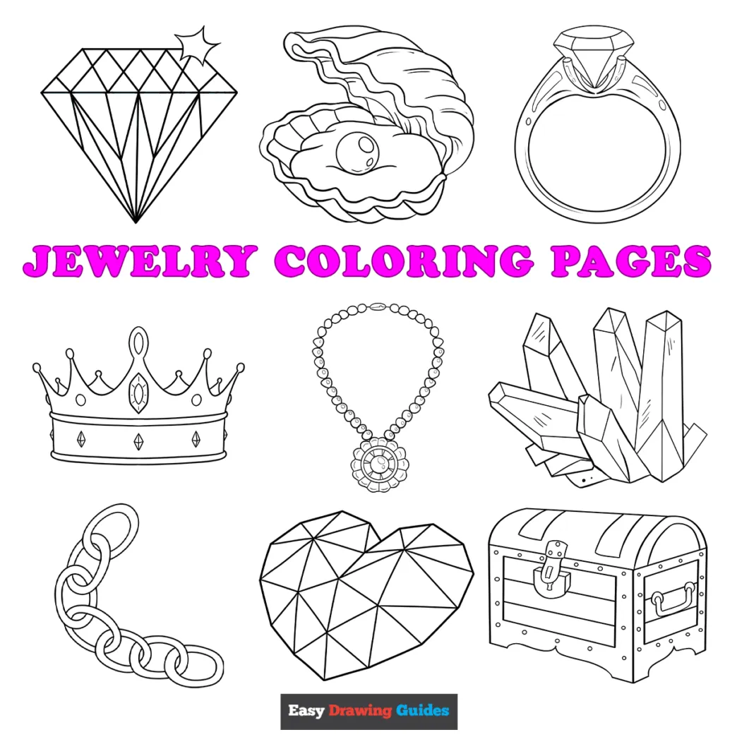 Free printable jewelry coloring pages for kids