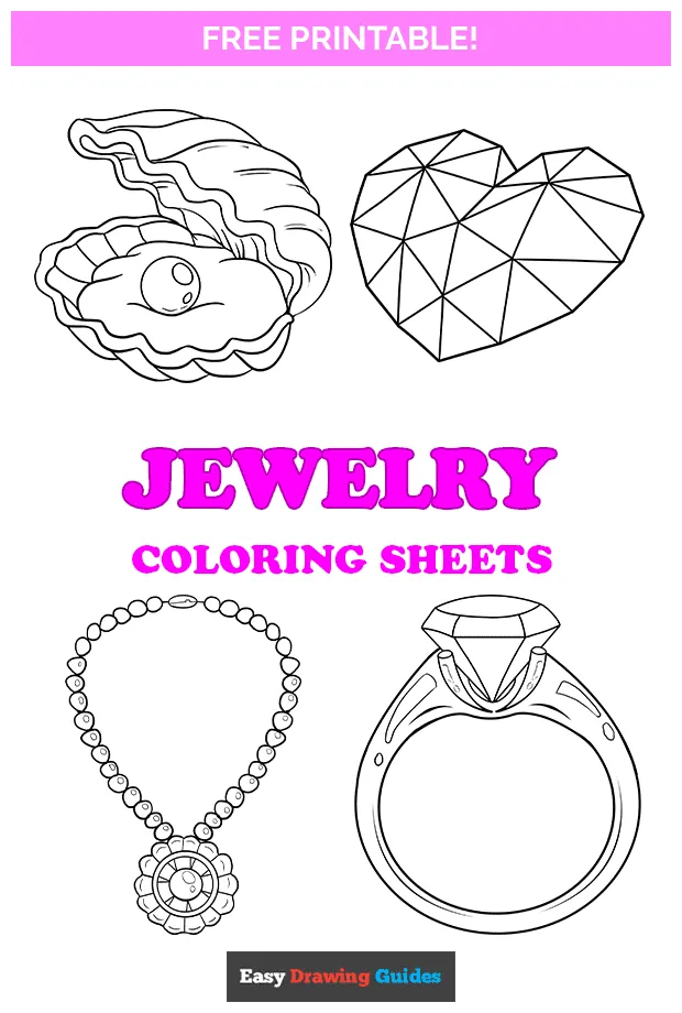 Free printable jewelry coloring pages for kids