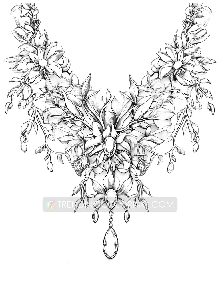 50 jewelry collection coloring pages instant download printable