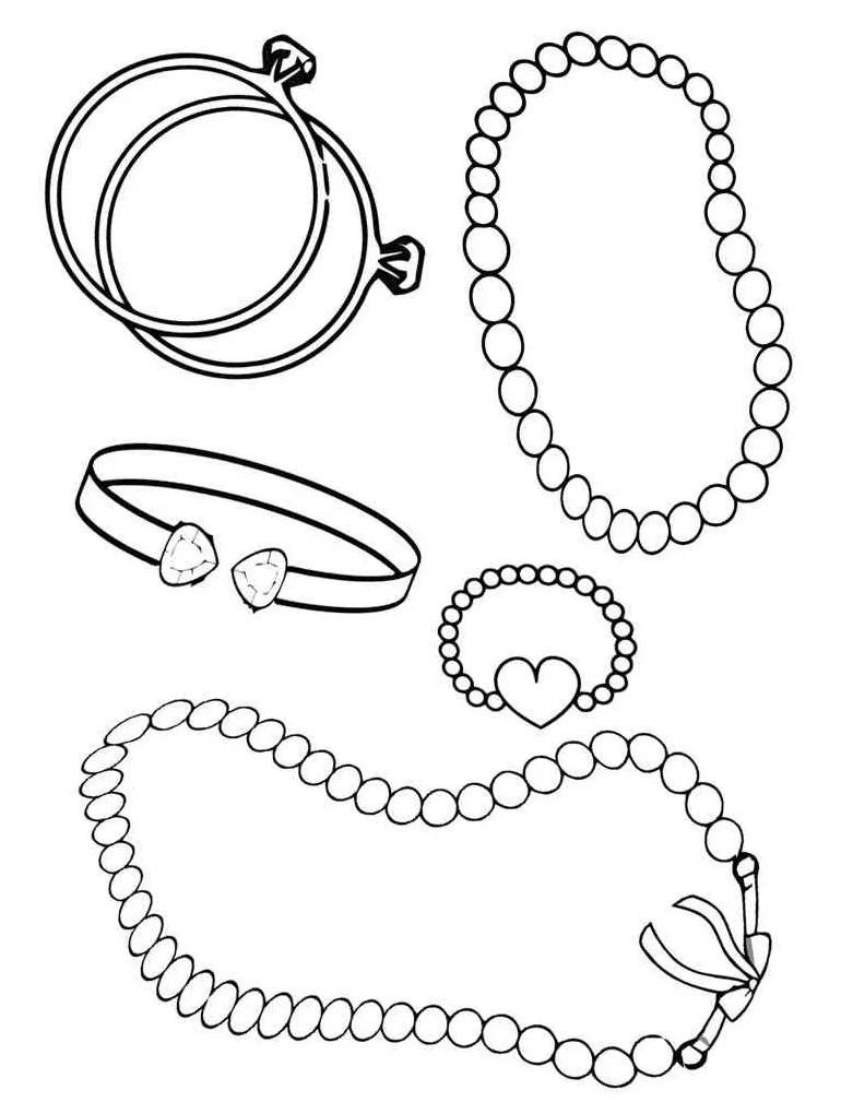 Jewelry coloring pages kids & coloring book printable coloring page