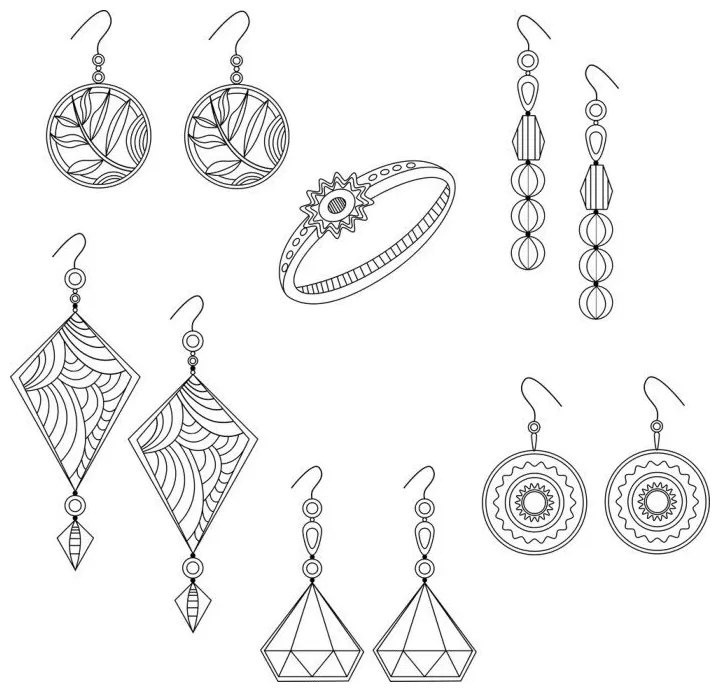 Free printable jewelry coloring pages & coloring book