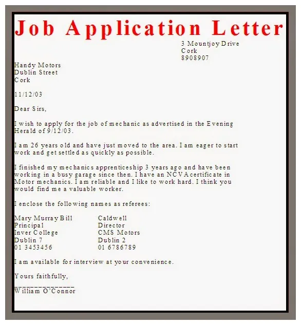 Business letter examples