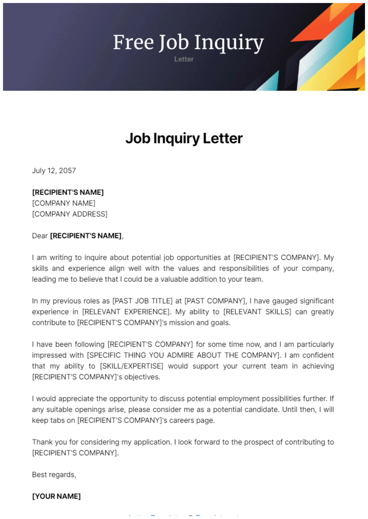 What is a letter of inquiry for a job infoupdate