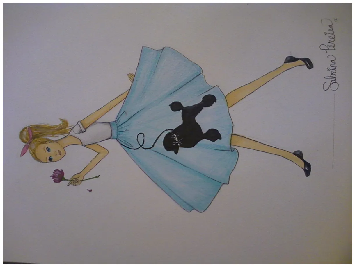 Poodle skirt drawing at paintingvalley explore collection of