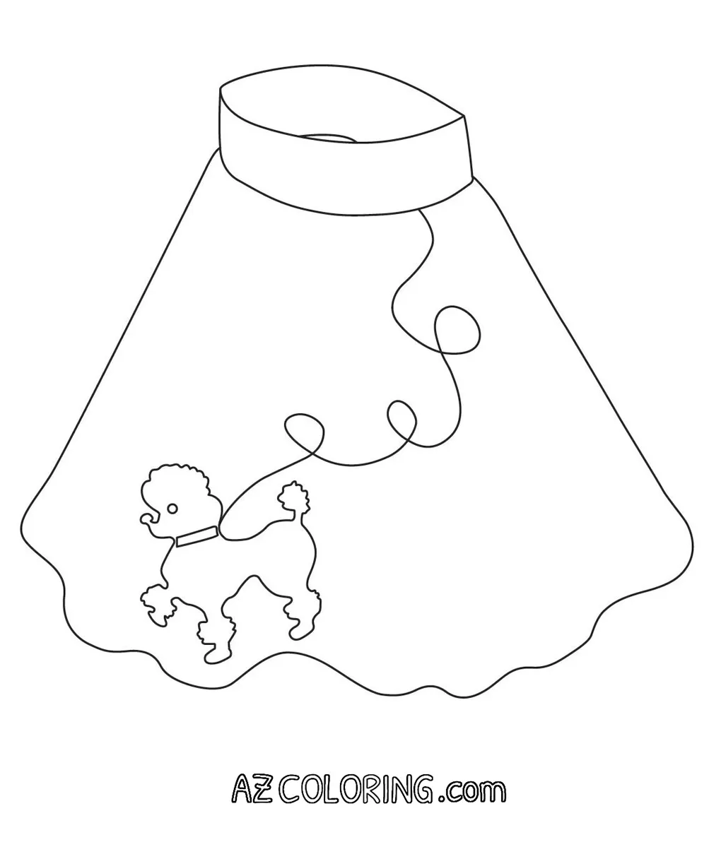 Poodle skirt coloring page coloring home