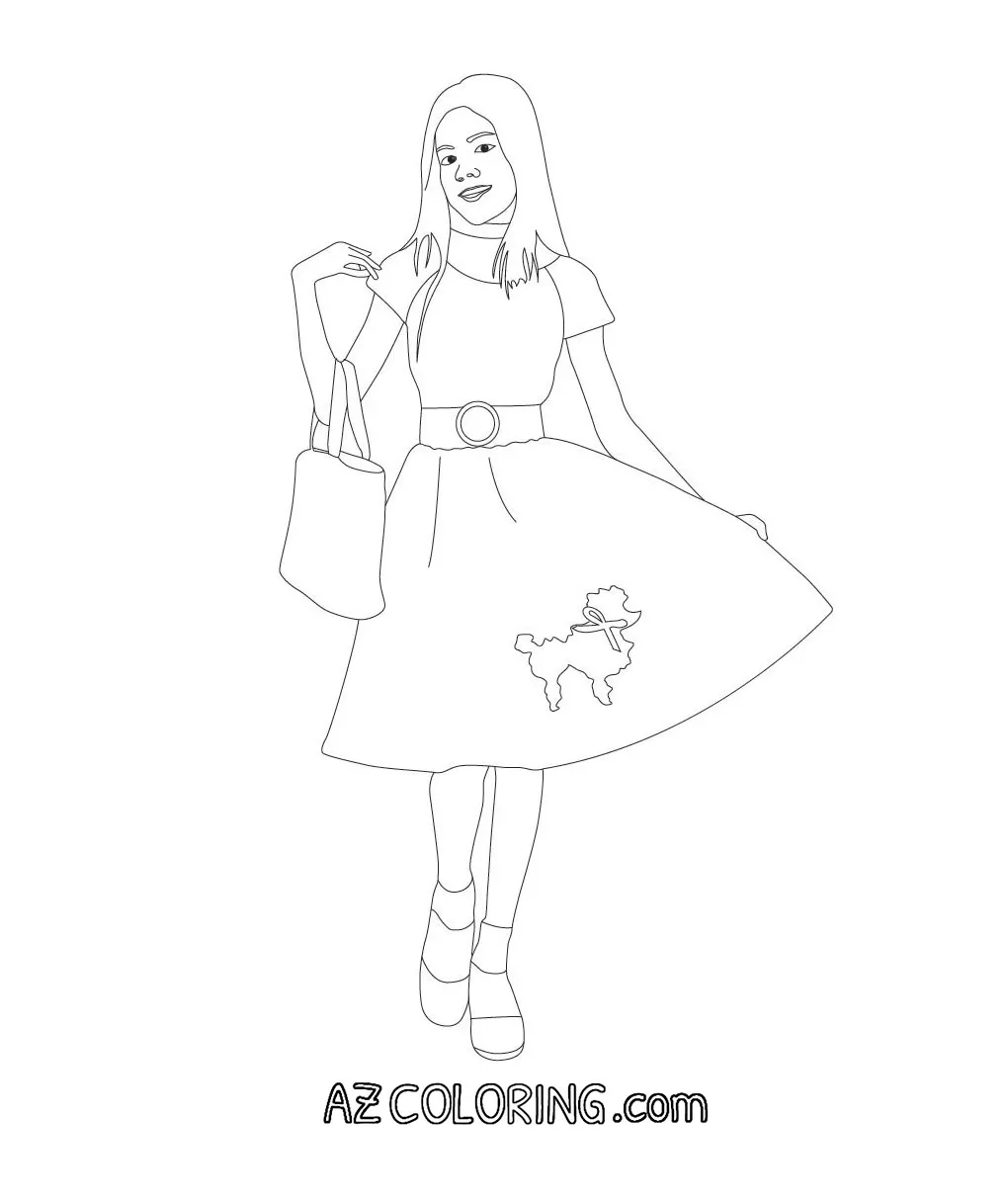 Poodle skirt coloring page coloring home