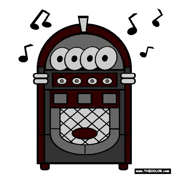 The- coloring pages, color, jukebox