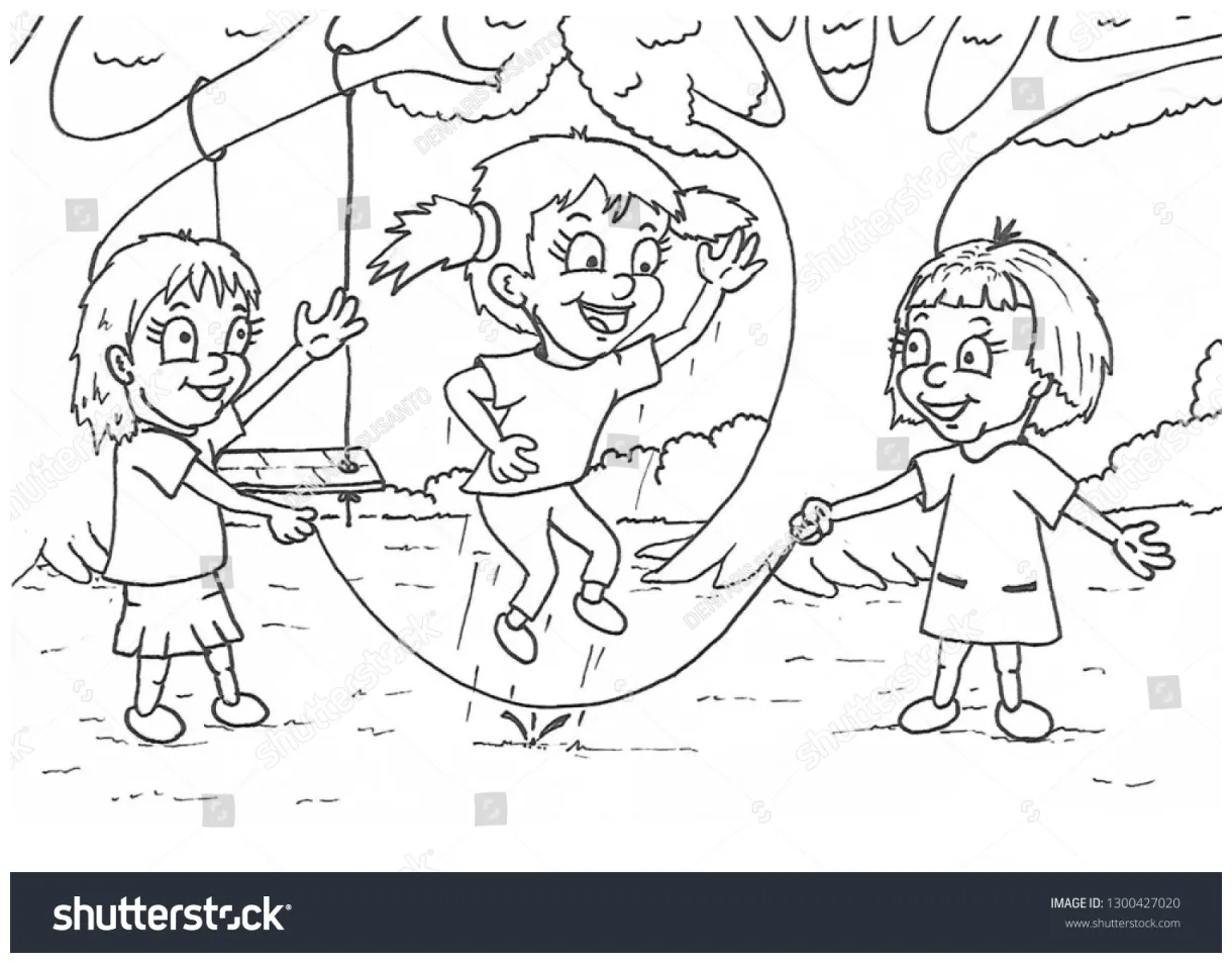 Jump rope coloring page