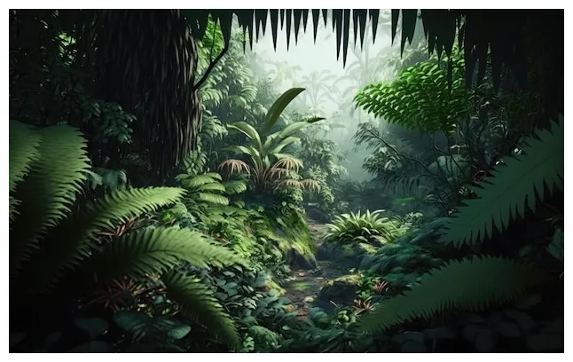 Premium ai jungle scene with a jungle scene printable coloring page