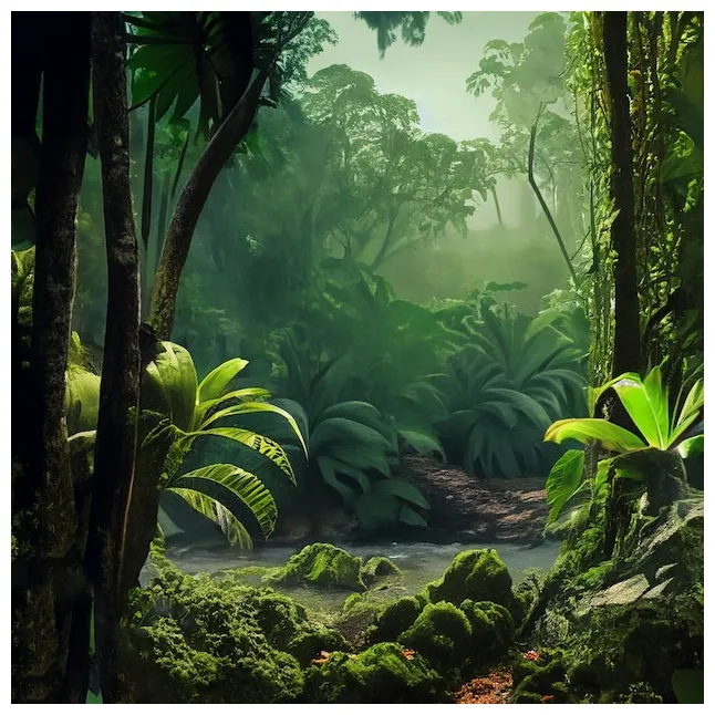 Premium ai of a jungle scene 45603 printable coloring page