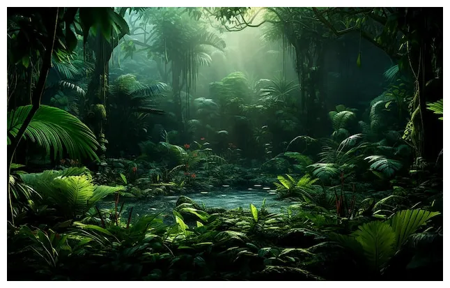 Premium mystical jungle canopy greenery