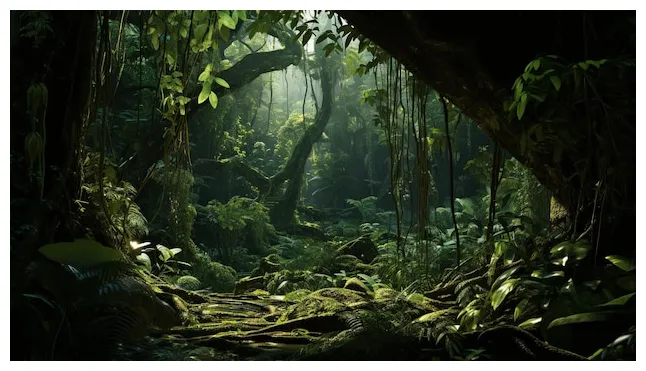 Premium ai dense jungle of trees