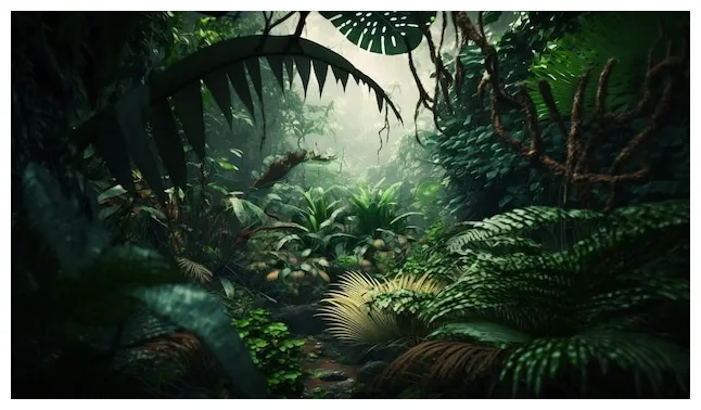 Premium a jungle scene with a jungle scene