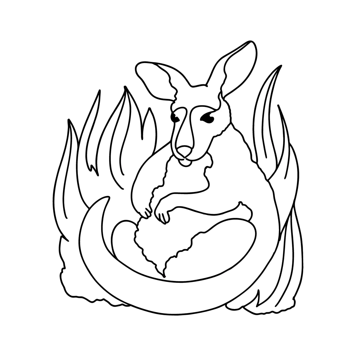 Coloring page adorable baby kangaroo ♥ online and print for free!