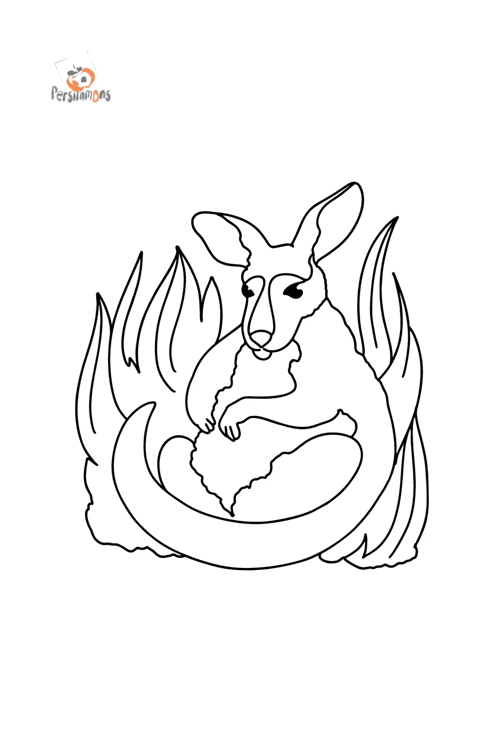 Coloring page adorable baby kangaroo ♥ online and print for free!