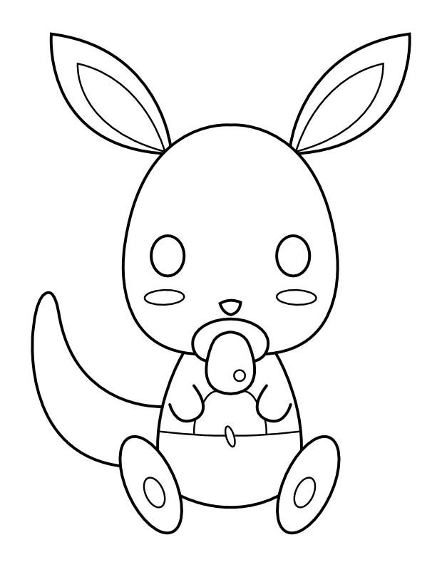 Printable Baby Kangaroo Coloring Page