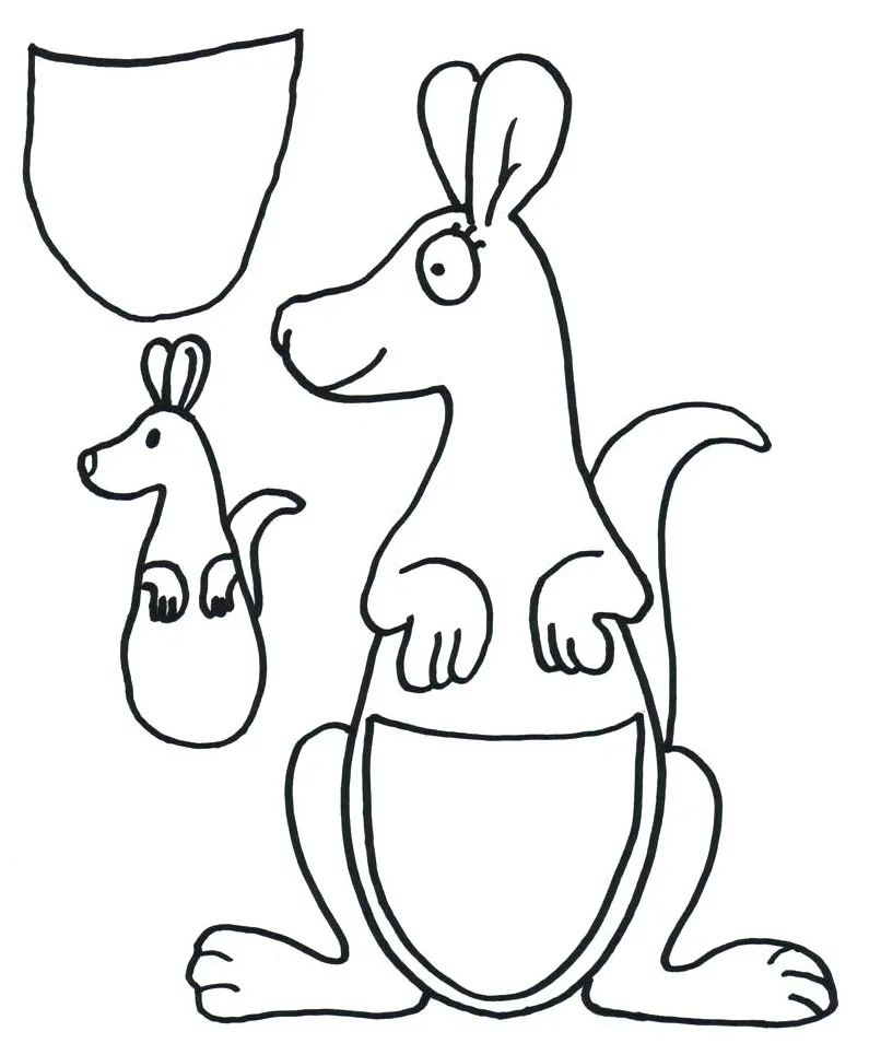 Baby kangaroo coloring page at getcolorings free printable