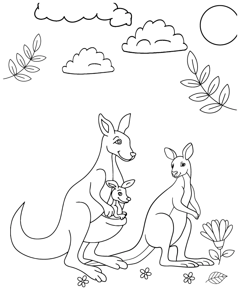 Kangaroo coloring page-09