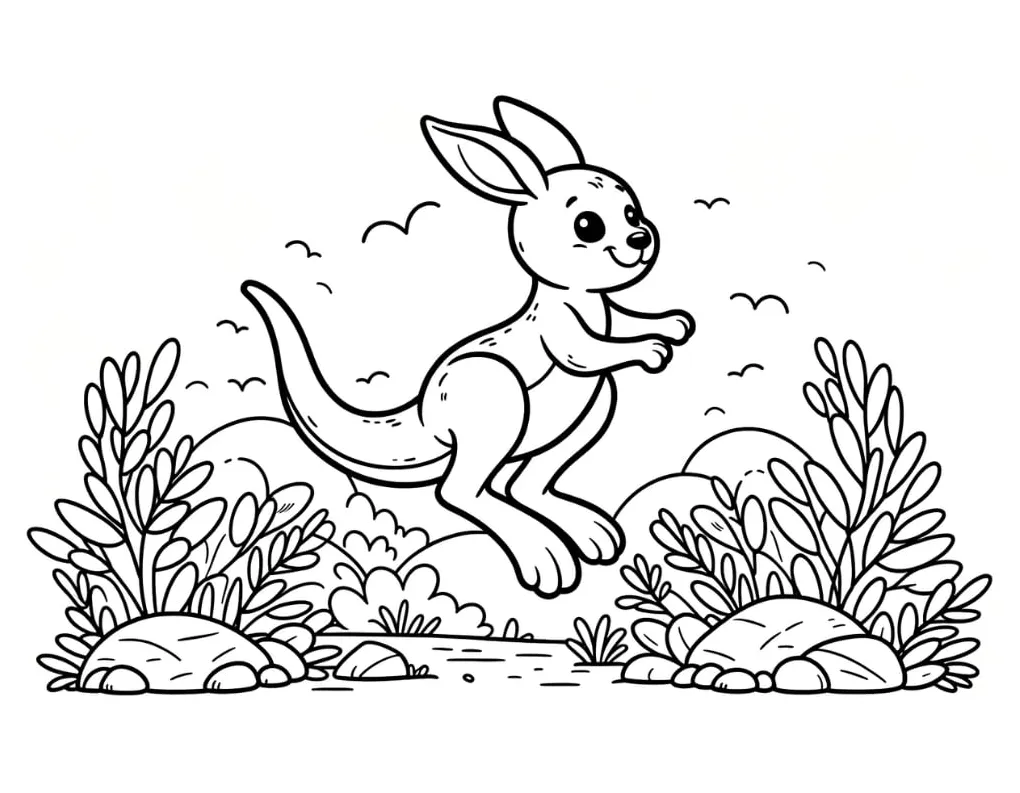 Free Kangaroo Coloring Pages For Kids