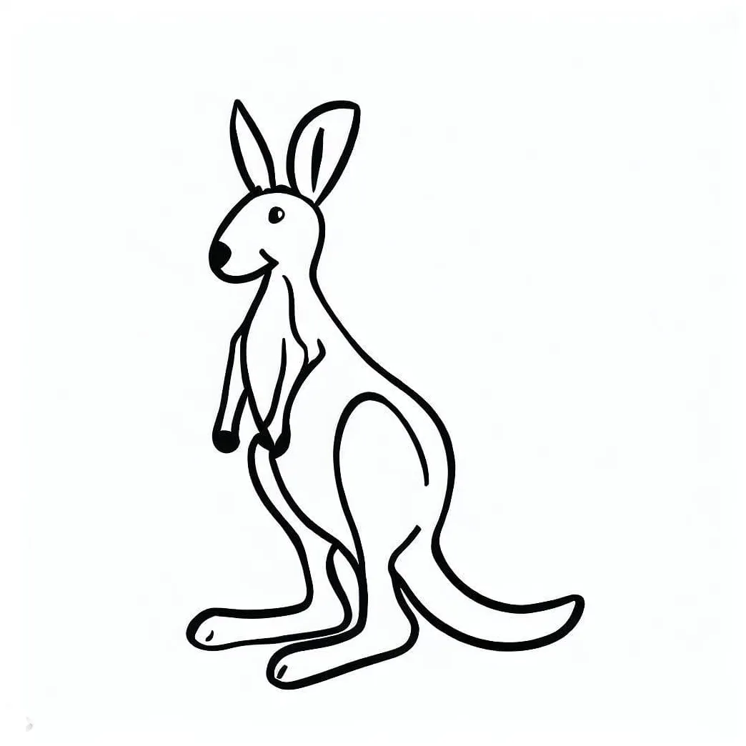 Simple Kangaroo coloring page - Download, Print or Color Online for Free