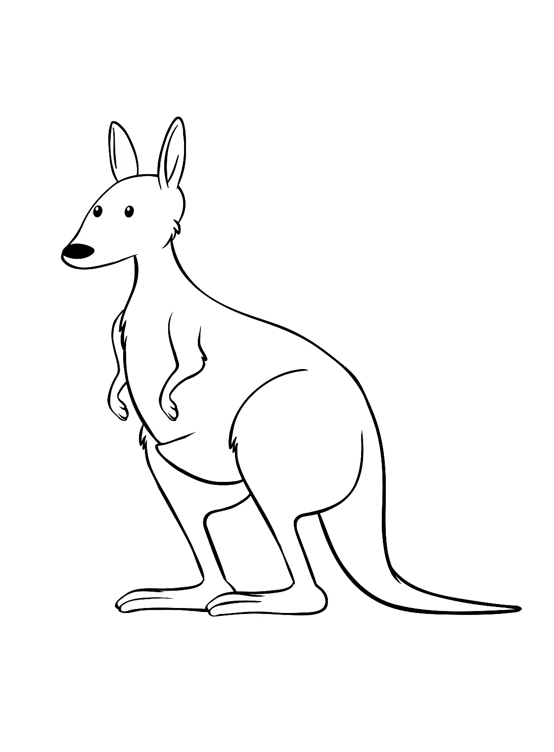 The simple Kangaroo Coloring Page - Free Printable Coloring Pages