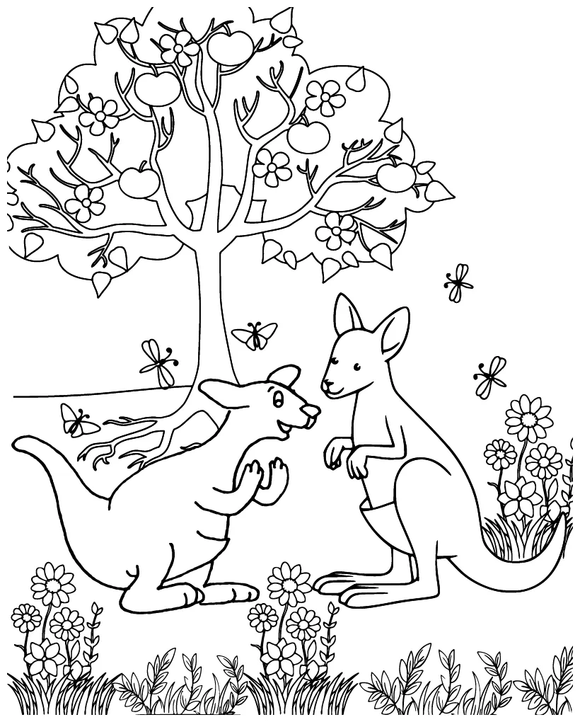 Kangaroo coloring page-14