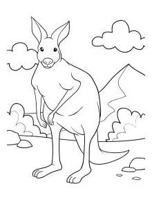 Jumping kangaroo coloring page funny coloring pages