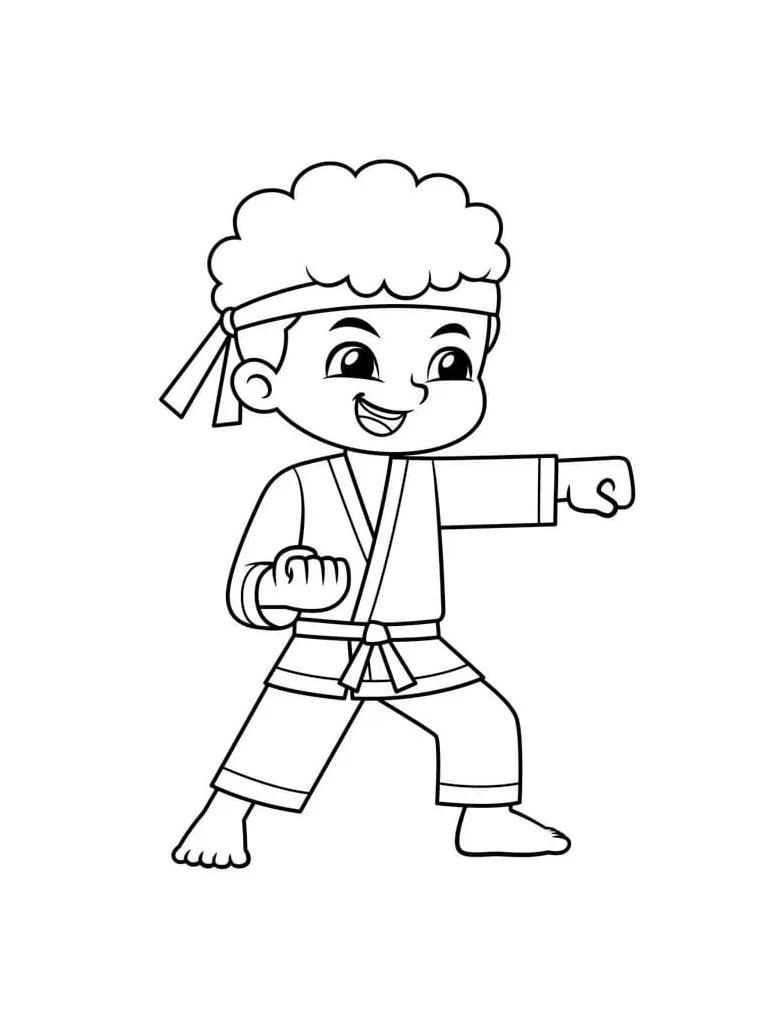 Karate coloring page
