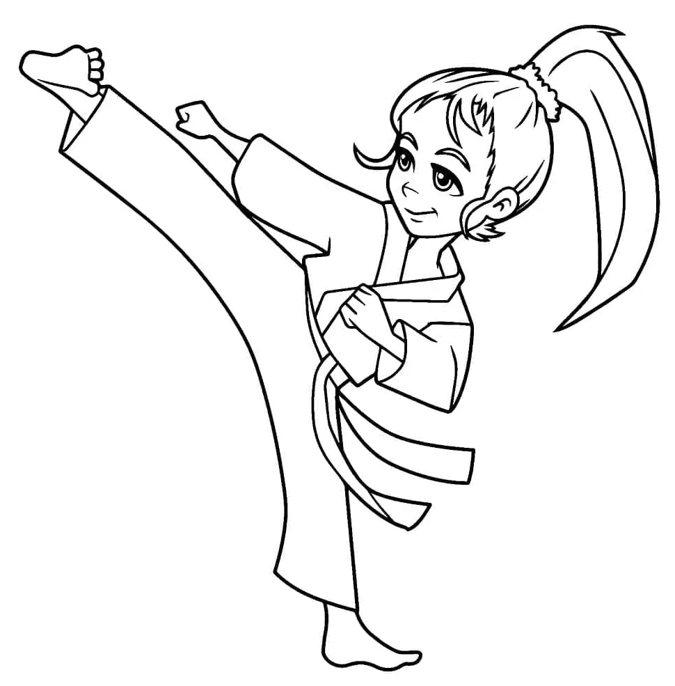 Cool karate girl coloring page download, print or color online for free
