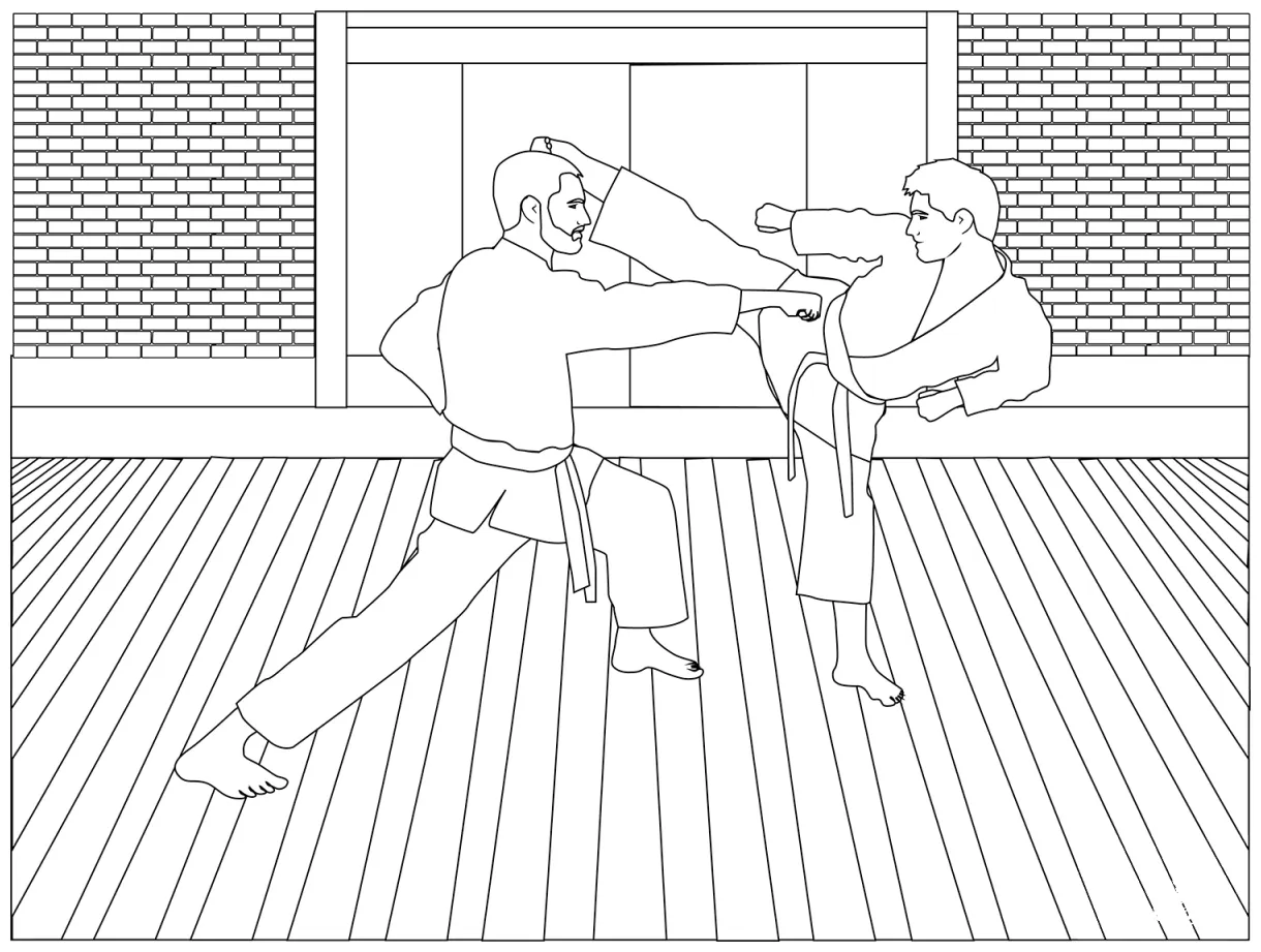 Karate coloring page colouringpages