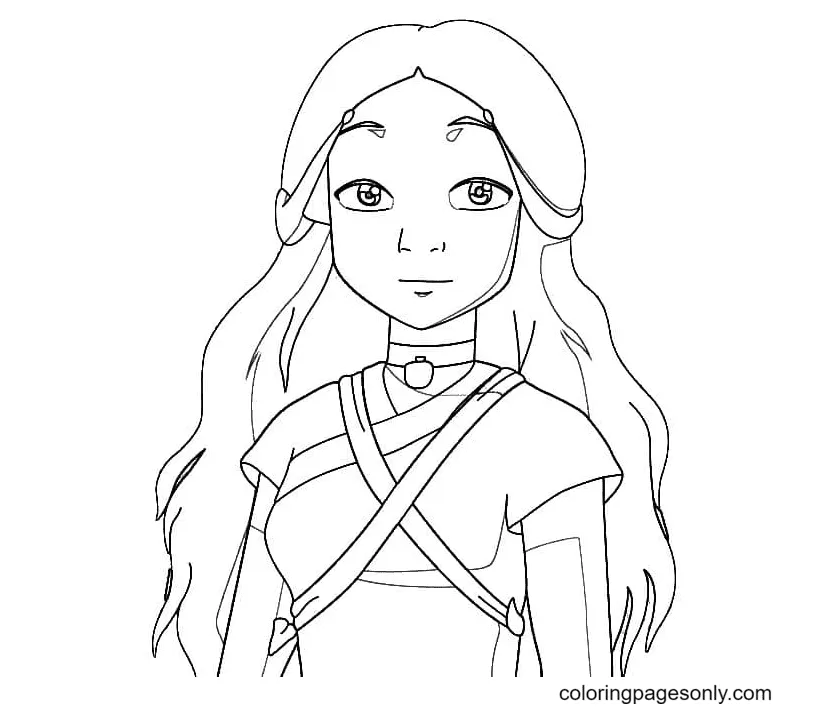Katara With Long Hair Coloring Pages Avatar Coloring Pages, 60% OFF