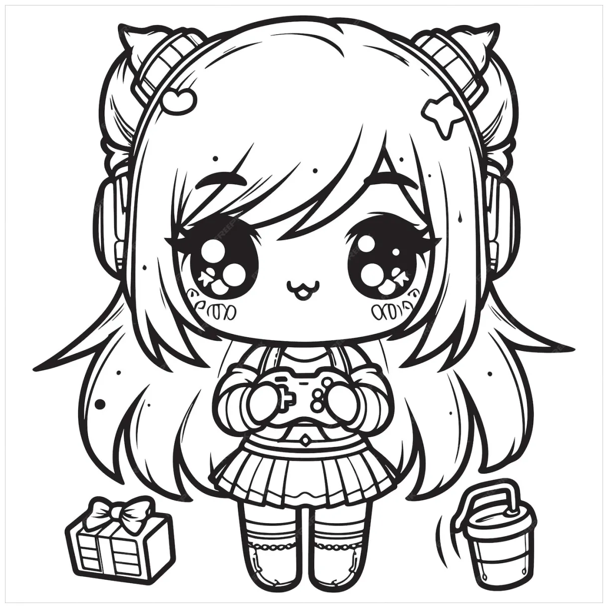 Premium vector cute kawaii coloring pages kawaii coloring character