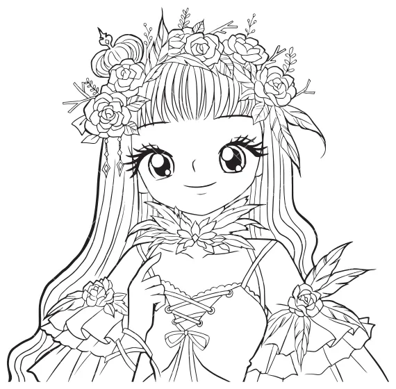 Coloring page kawaii character cartoon drawing manga icons by canva