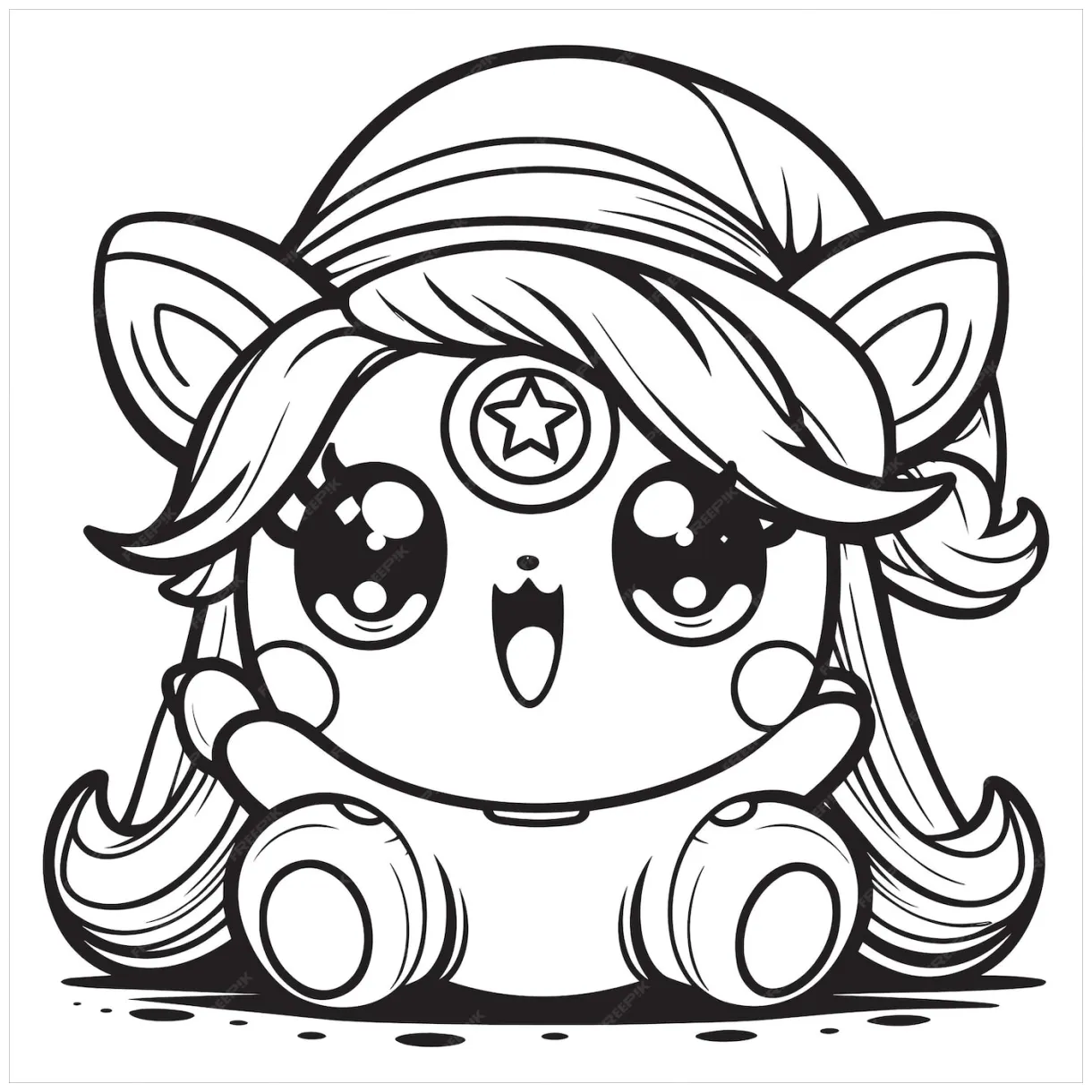 Premium vector cute kawaii coloring pages kawaii coloring character