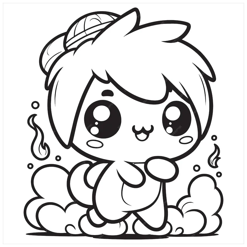 Premium vector cute kawaii coloring pages kawaii coloring character