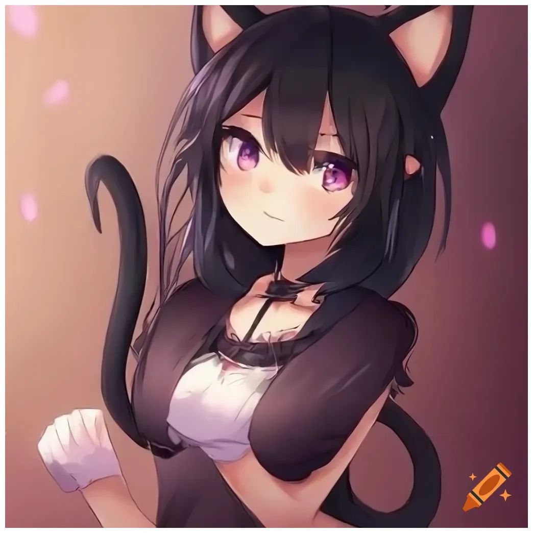 Cat girl black hair