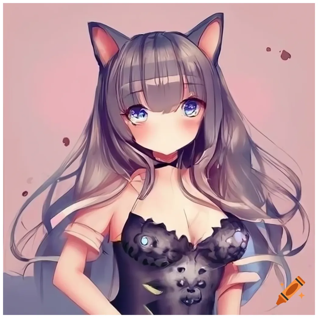 Cute illustration of a cat girl