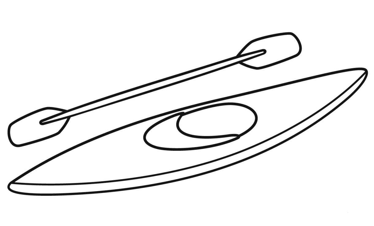 Kayak coloring page - ColouringPages
