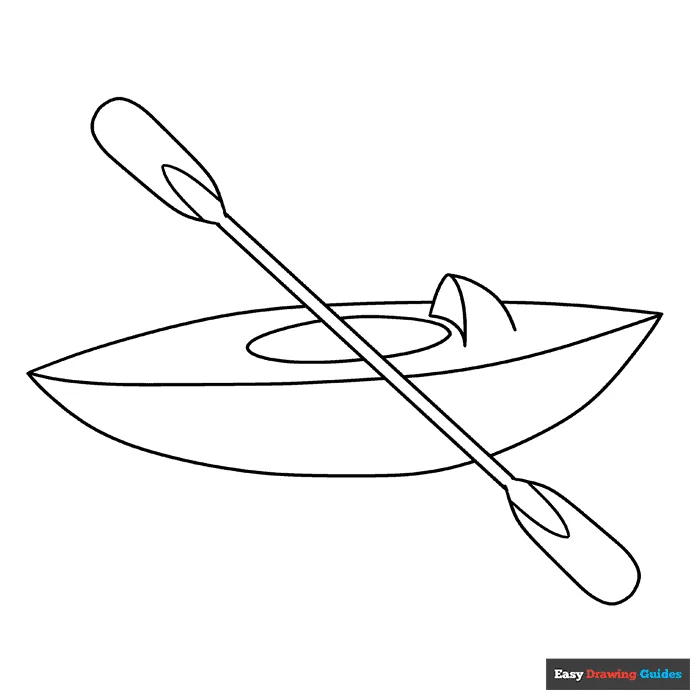 Kayak Coloring Page | Easy Drawing Guides
