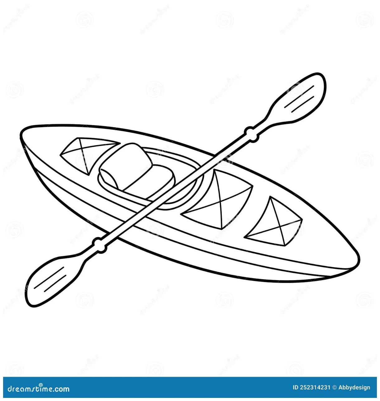 Kayak vehicle coloring page for kids cartoon vector cartoondealer