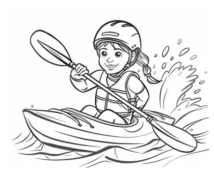 Kayaking coloring pages printable coloring page