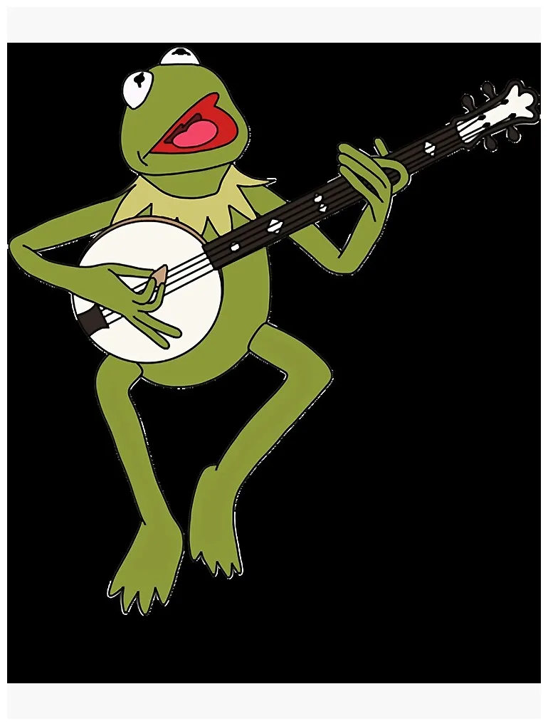 "kermit playing the banjo classic" poster for sale by melitamzsa
