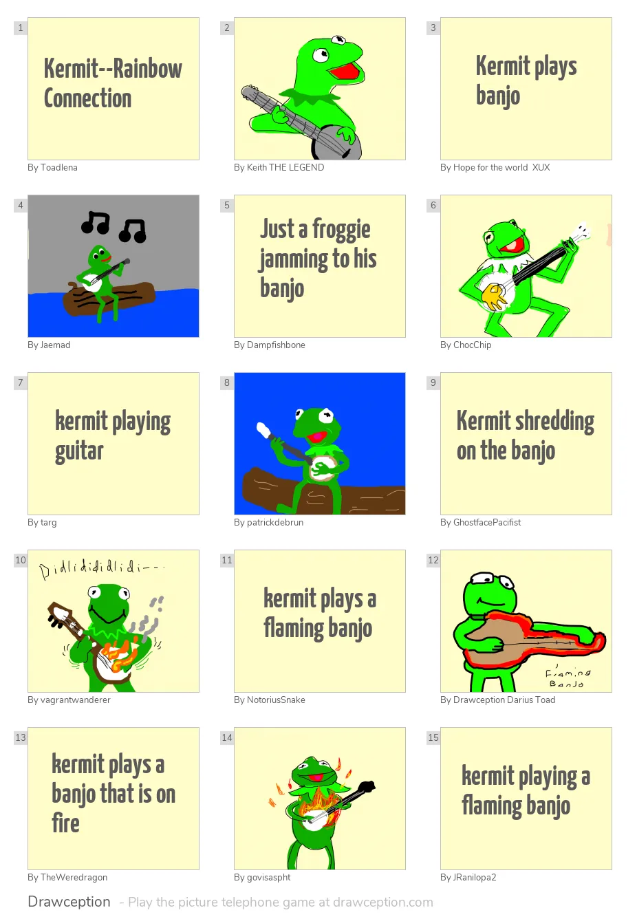 Kermit--Rainbow Connection - Drawception
