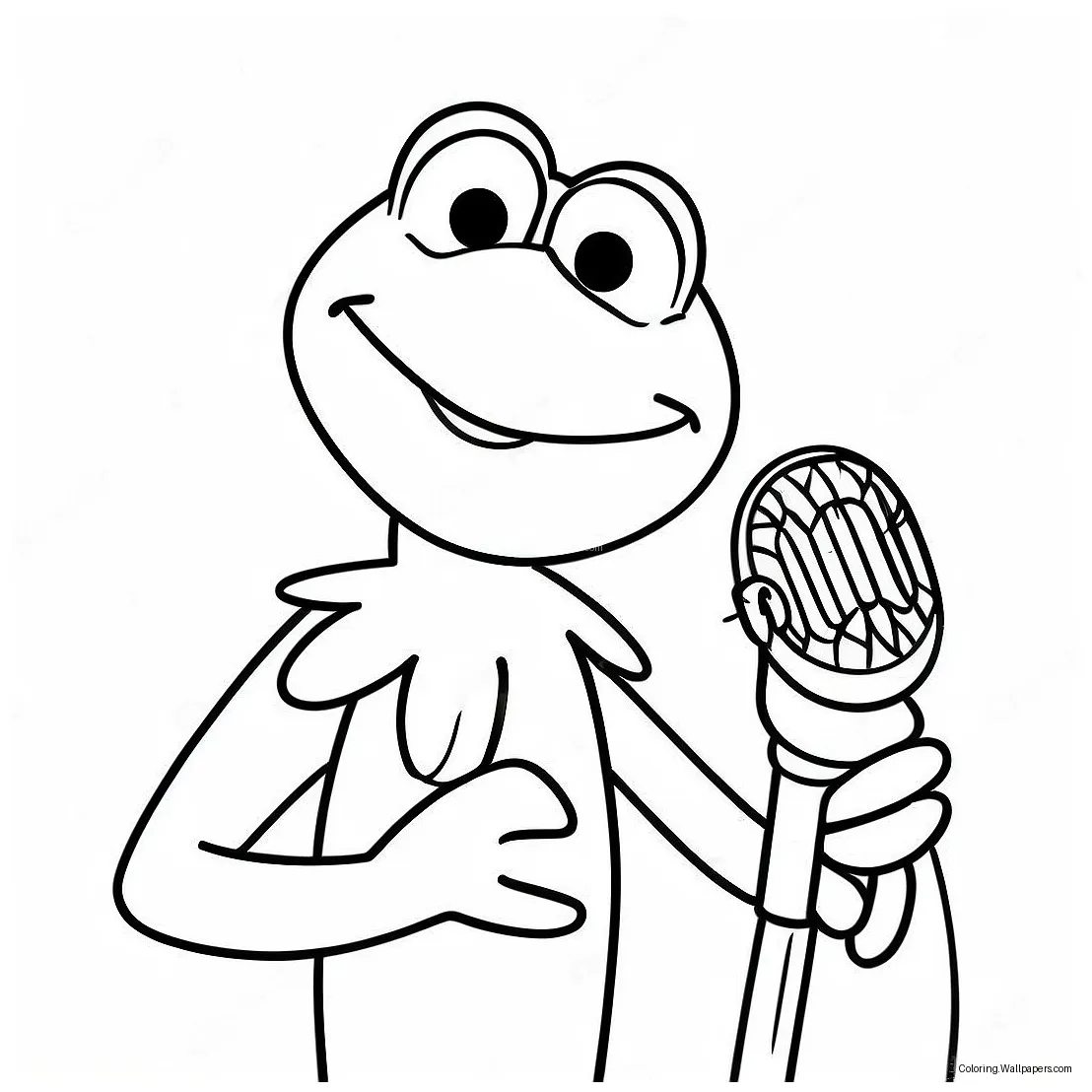 Kermit The Frog Singing Coloring Page (8211-6539)