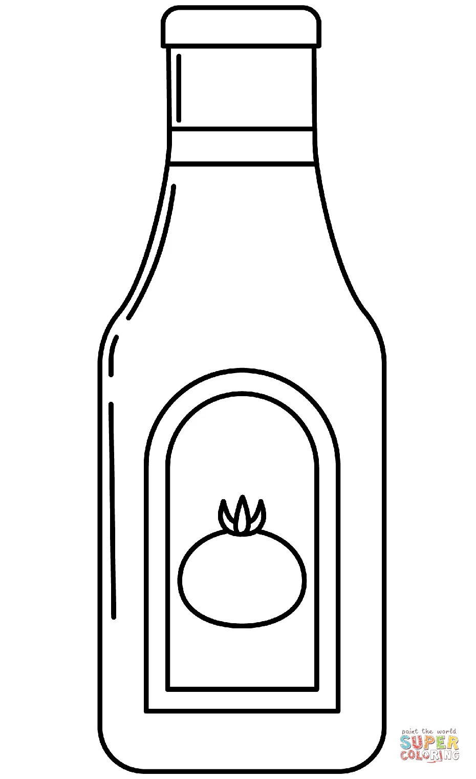 Ketchup bottle coloring page
