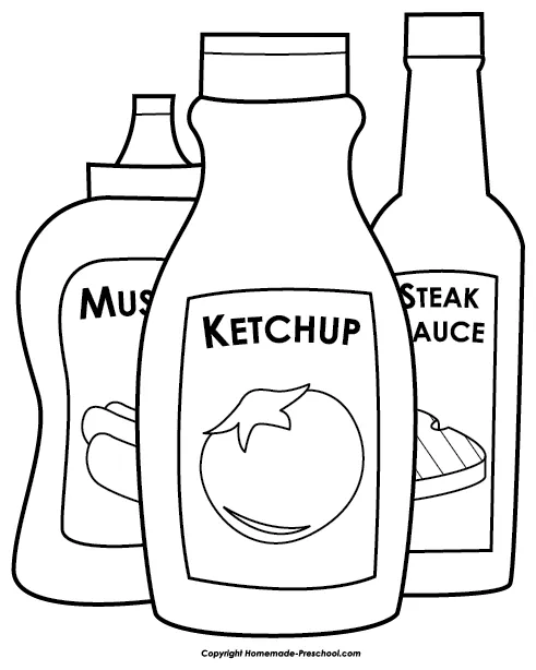 Ketchup bottle coloring page