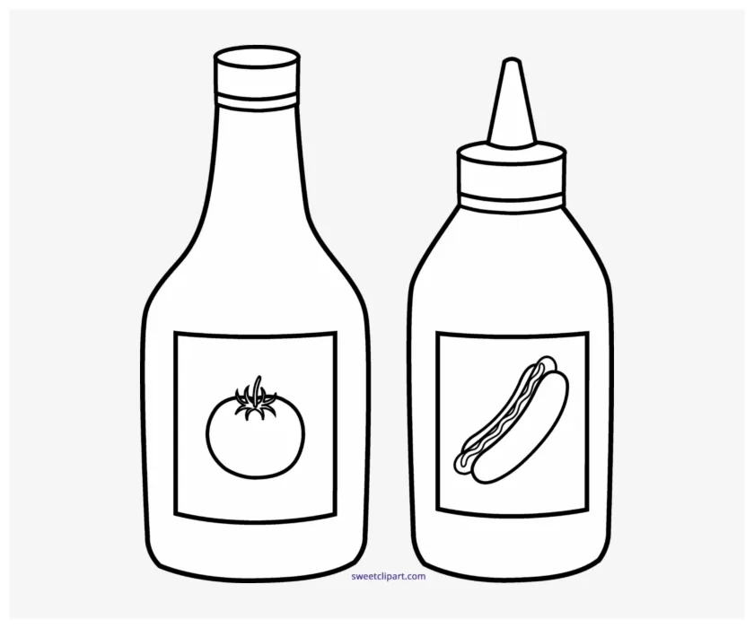 Ketchup bottle coloring page