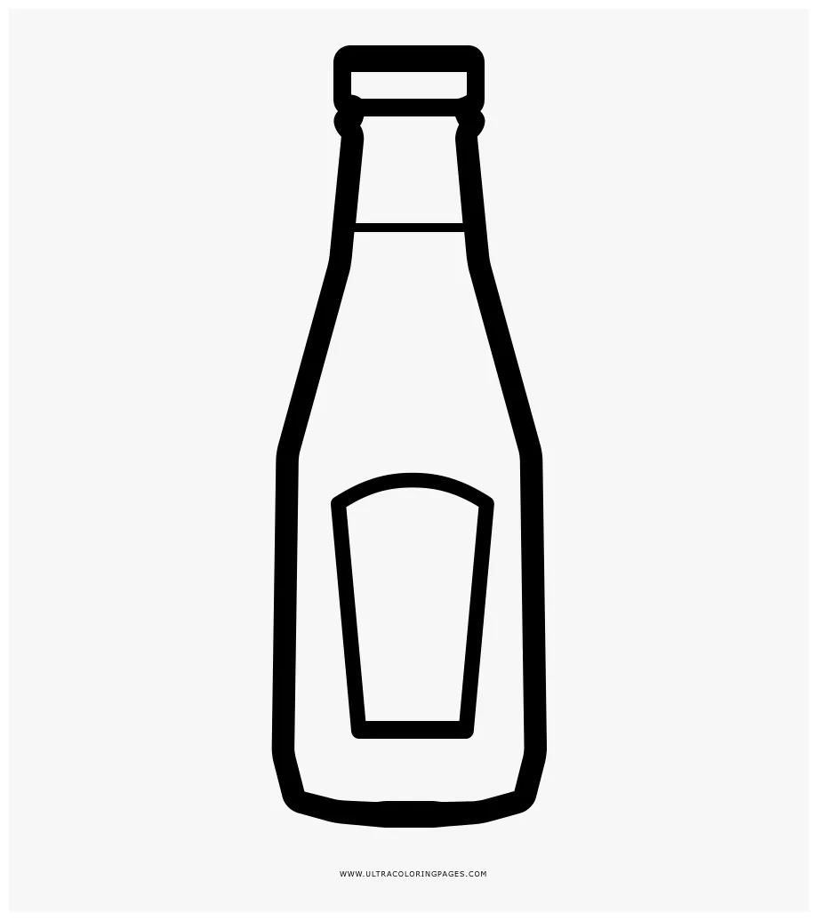 Ketchup coloring page glass bottle , free transparent clipart
