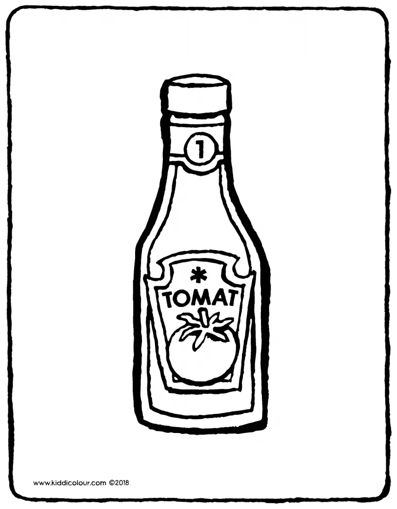 Ketchup bottle coloring page